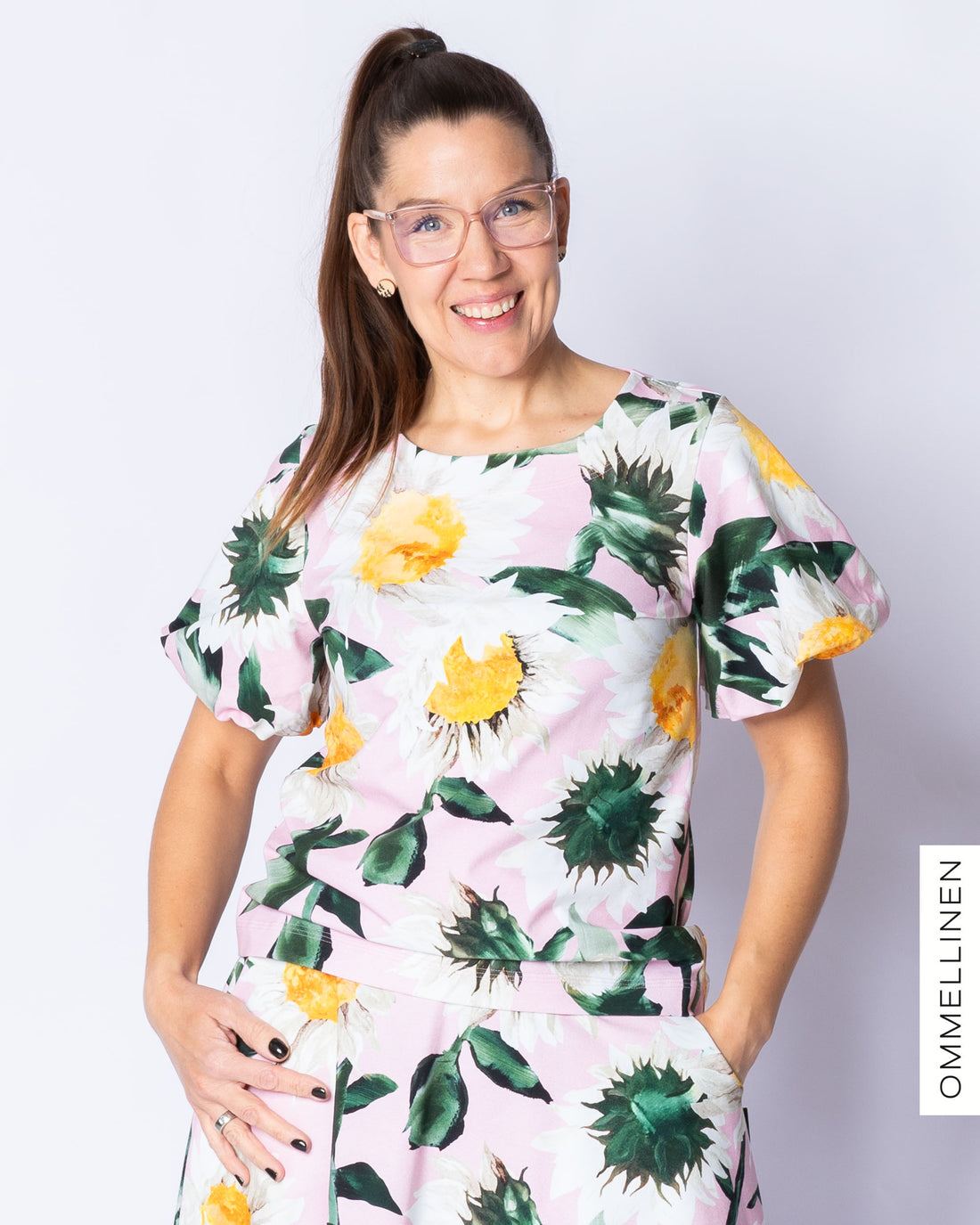 PUFFI t-shirt, Auringonkukka - light pink