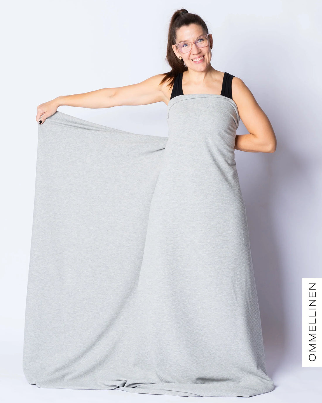 Ottoman - cotton knit, melange grey