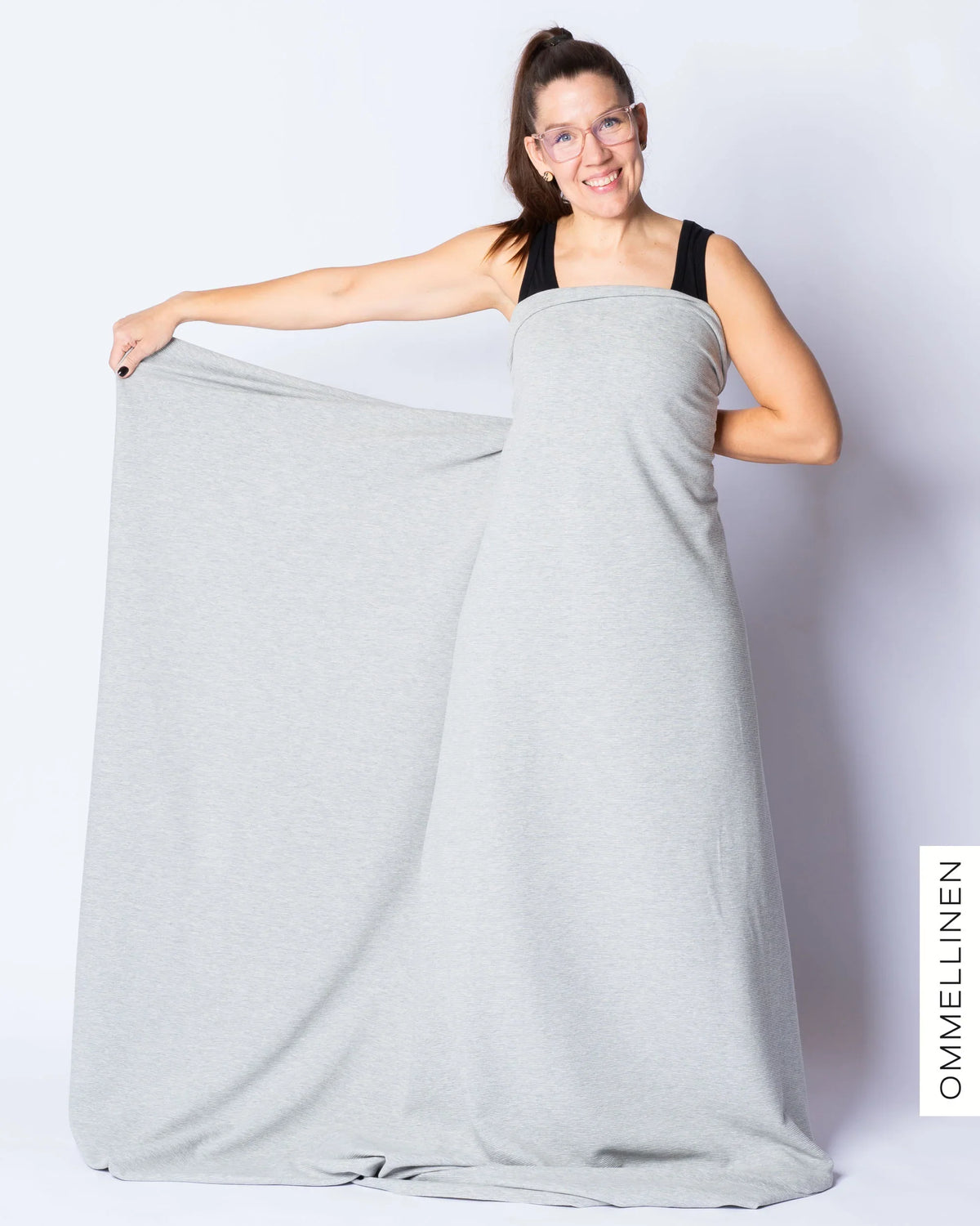Ottoman - cotton knit, melange grey