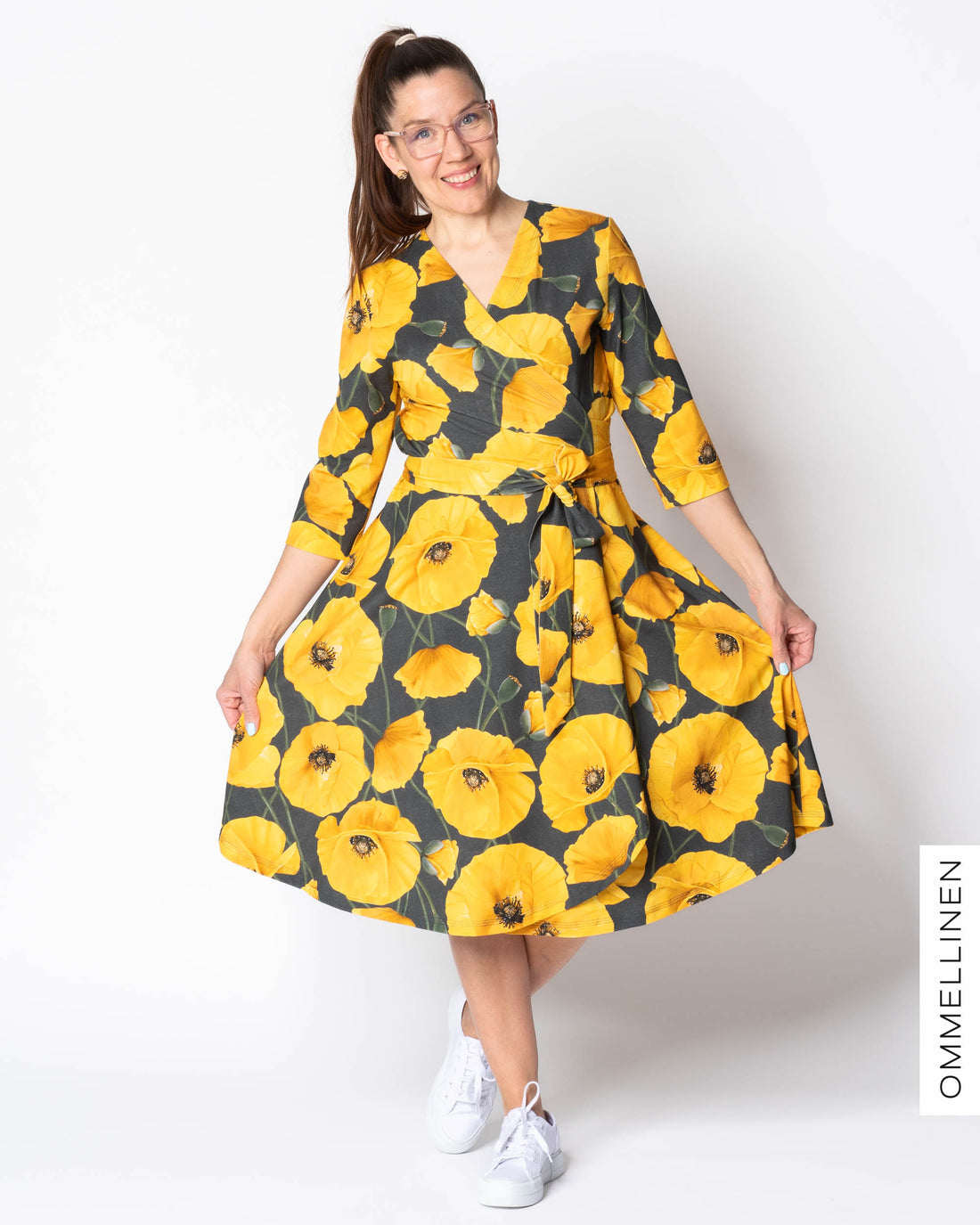 WHOOPS! WRAP dress, Yökukka - grey/yellow - XL