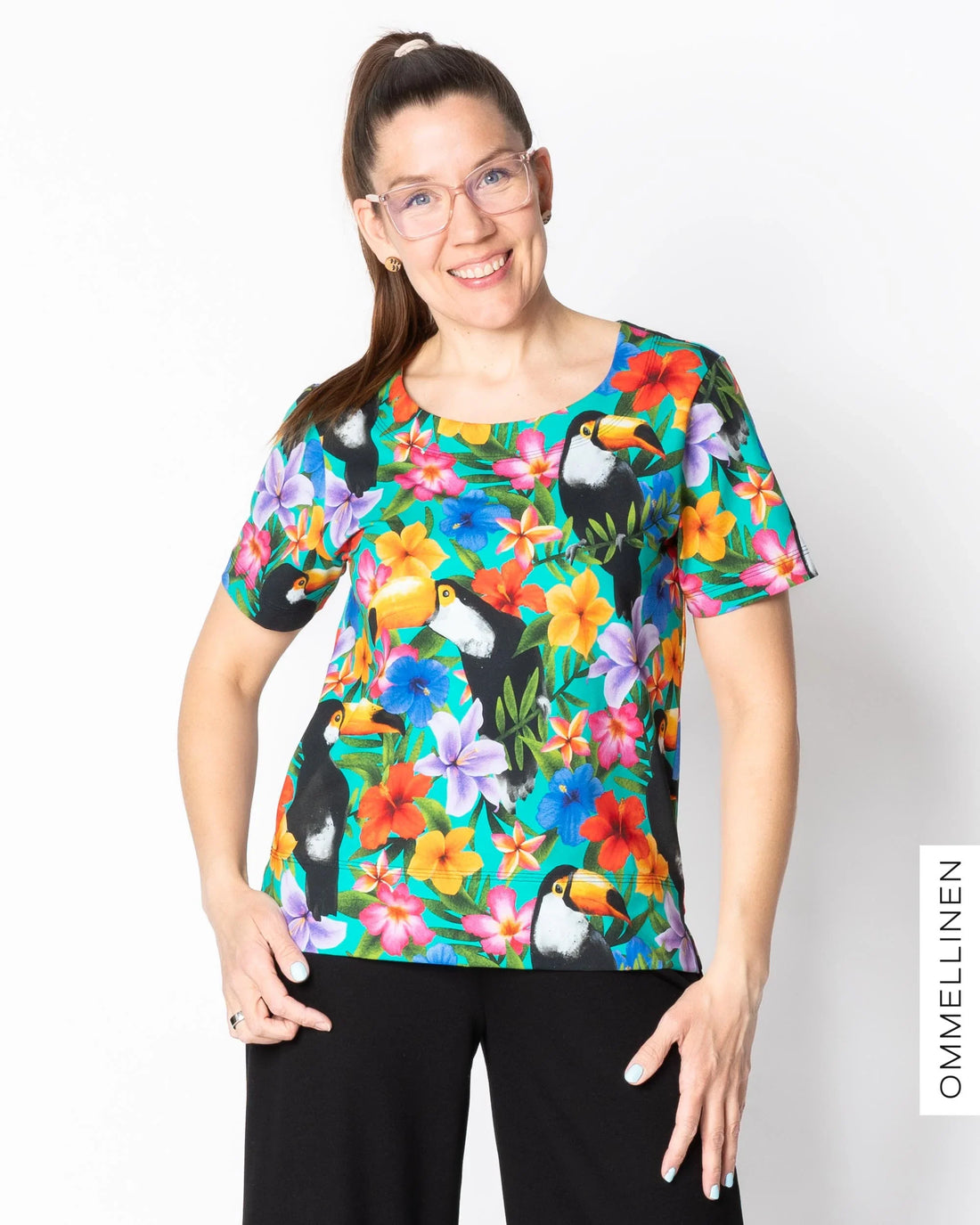 TEEPPARI t-shirt, Tropiikki - turquoise