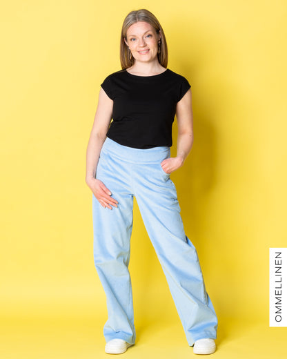 CORDUROY pants - NORMAL LENGTH, light blue