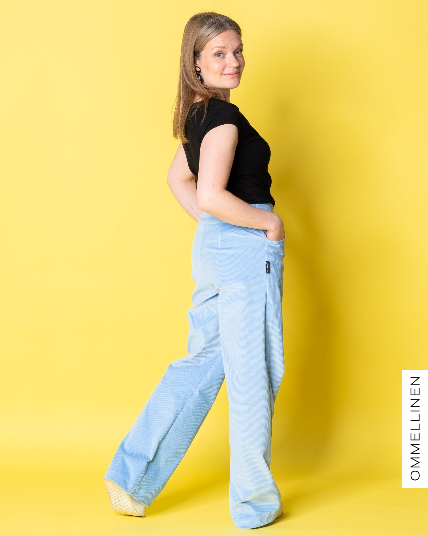 CORDUROY pants - NORMAL LENGTH, light blue