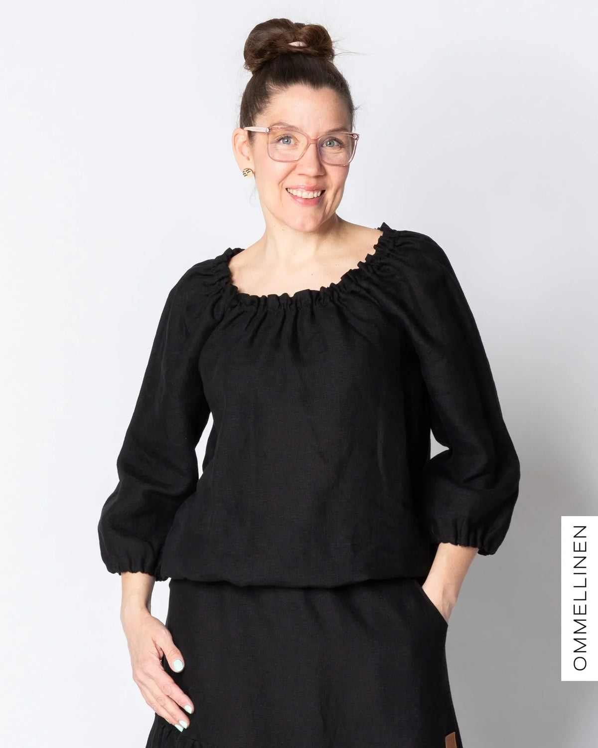 LINEN shirt, black
