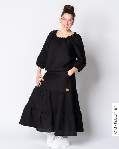 LINEN shirt, black