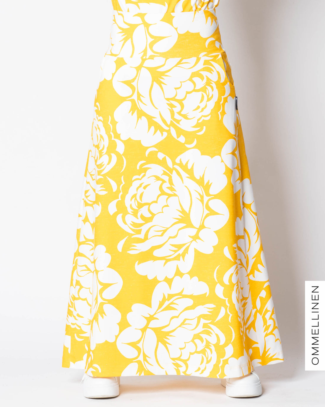WHOOPS! MAXI skirt, Babushka Roses Giant - yellow/white - XXL
