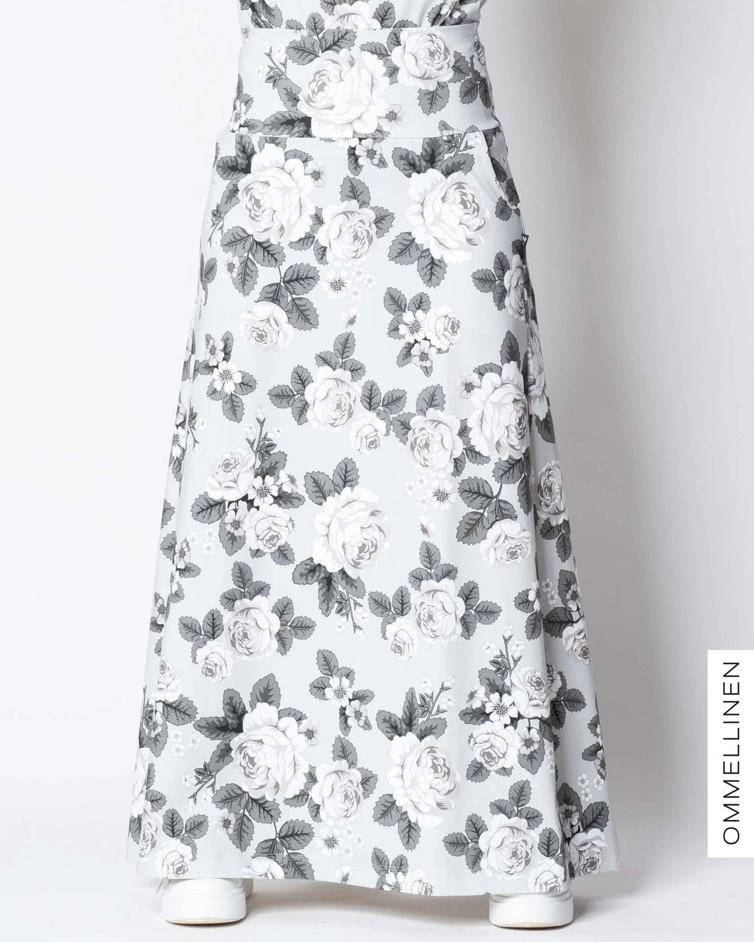 MAXI skirt, Babushka Roses - grey, slight II-quality