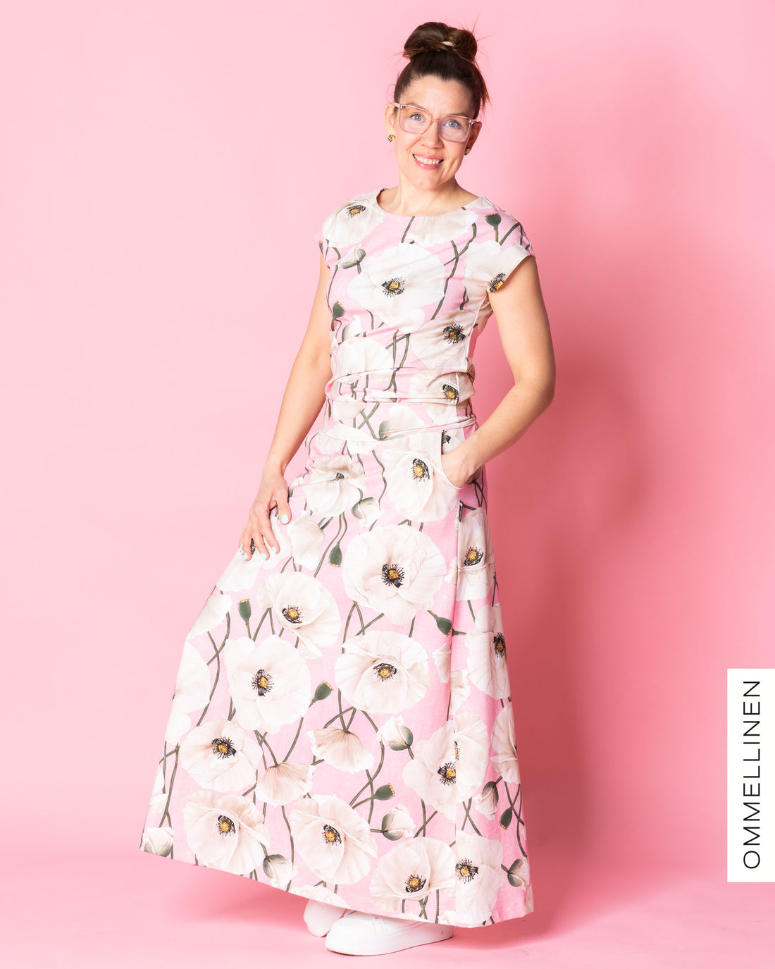 WHOOPS! MAXI skirt, Yökukka - light pink/off-white - XXL