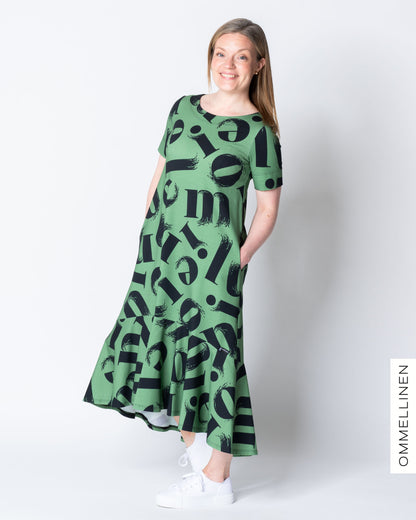 HULMU dress, Kirjaimet - green