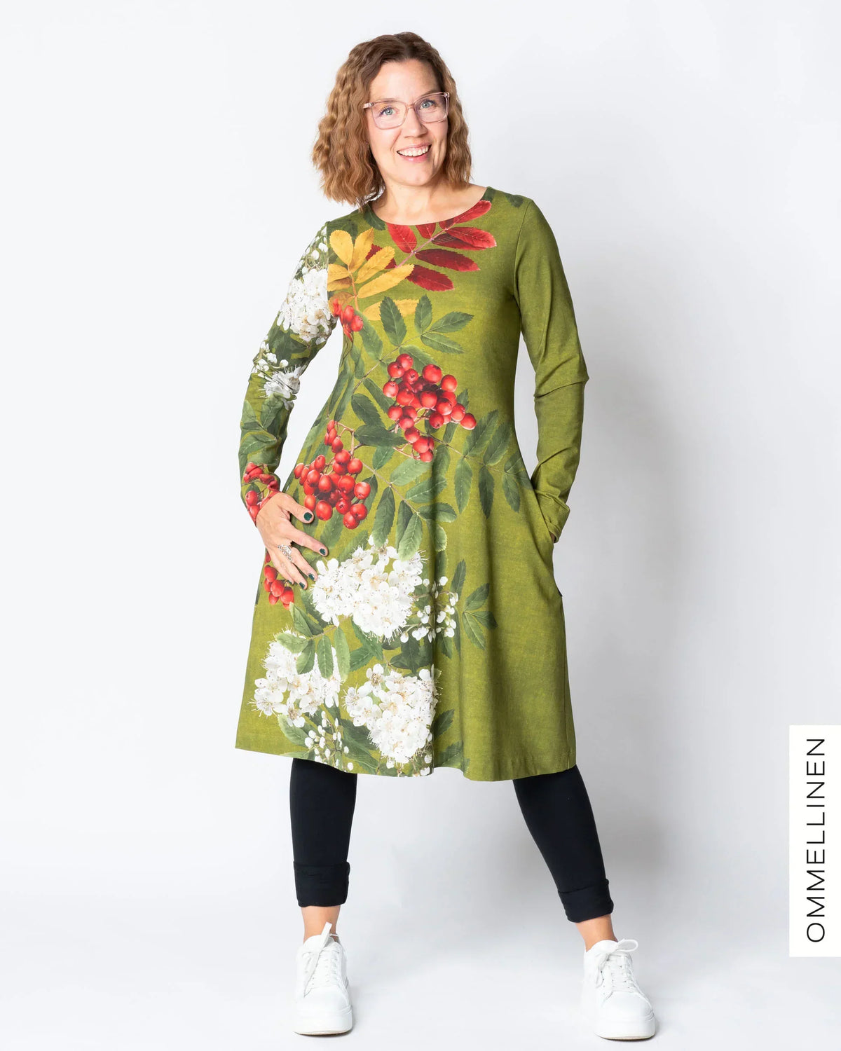 DRESS tunic, Giant pihlaja - green