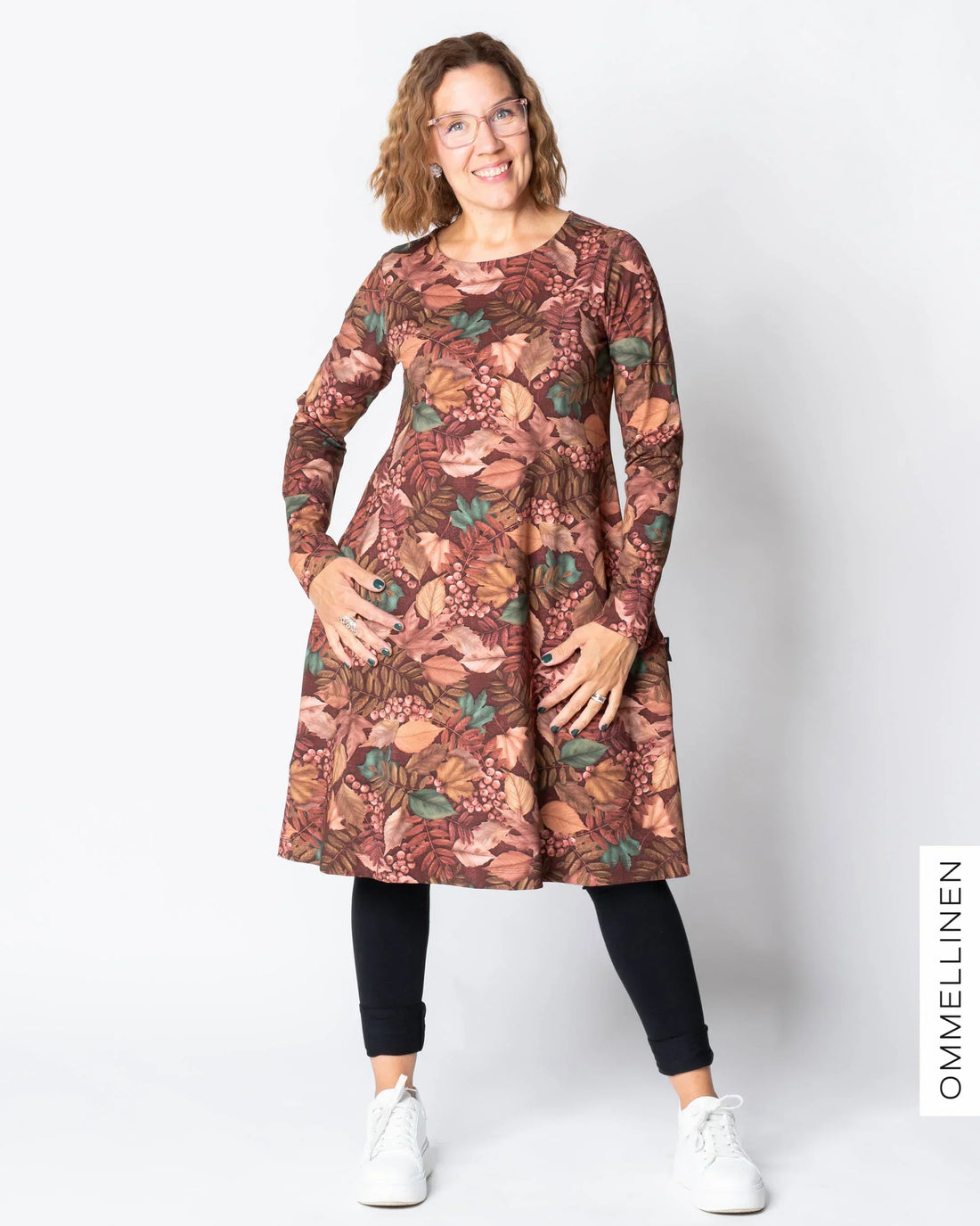 DRESS tunic, Syksyn lehdet - burgundy