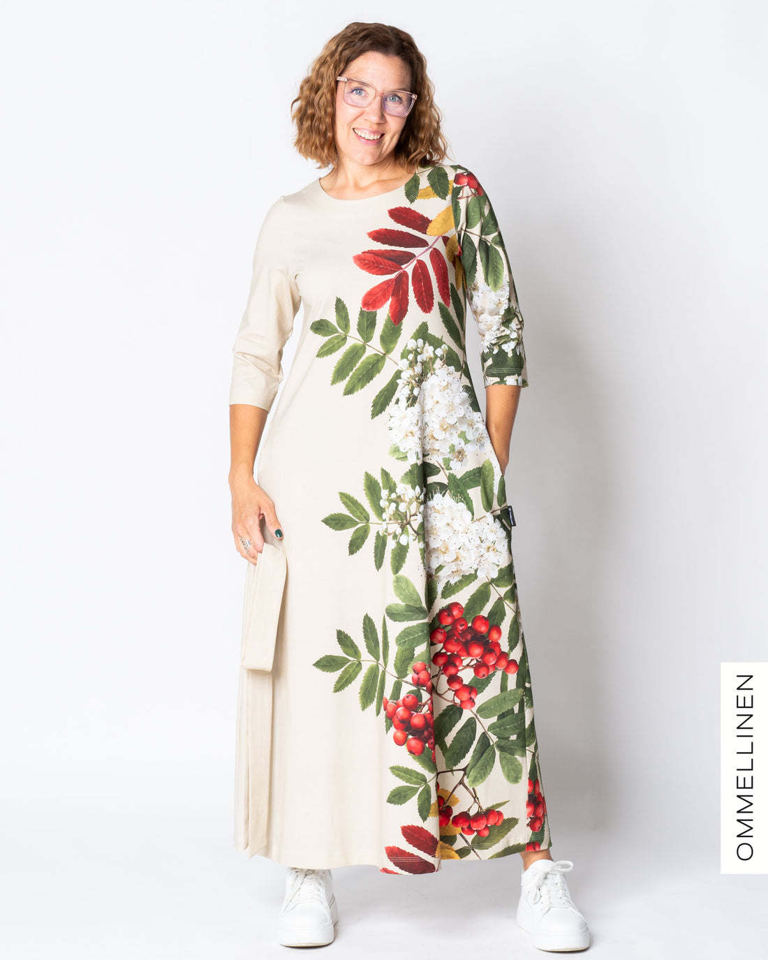 WHOOPS! UNELMA dress, Giant pihlaja - off-white - 2XL