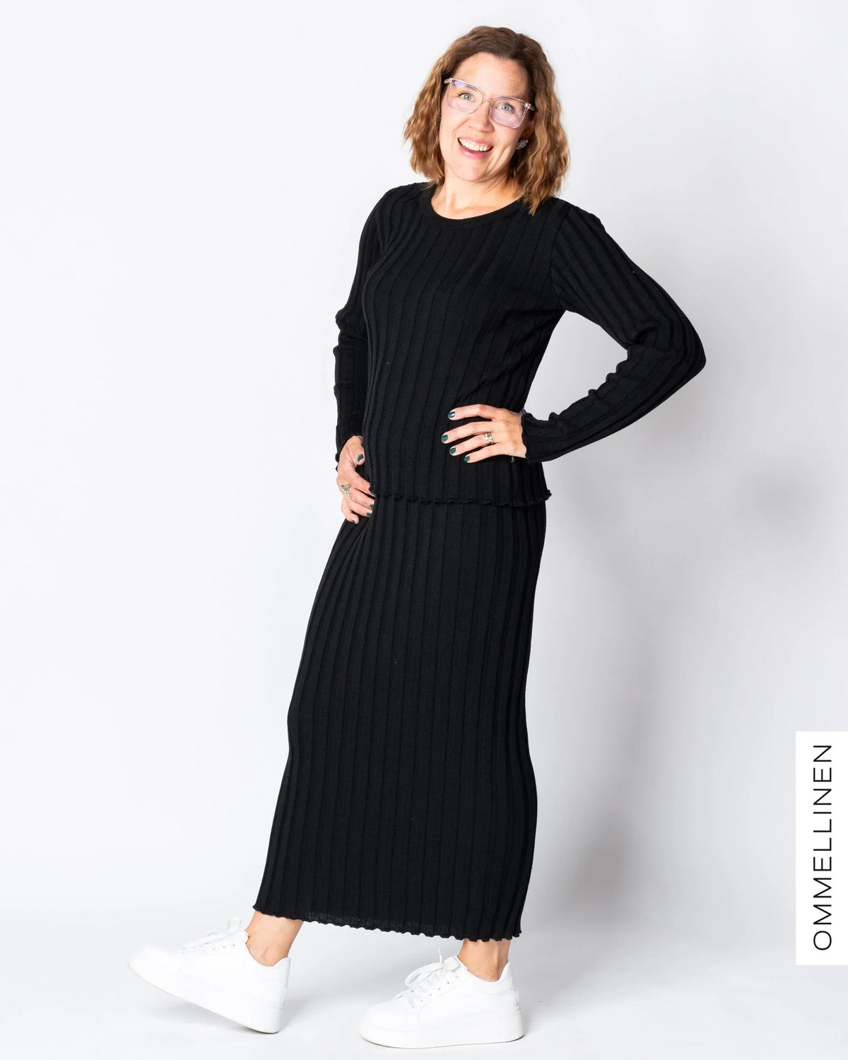 RIBBI skirt - merino wool, black
