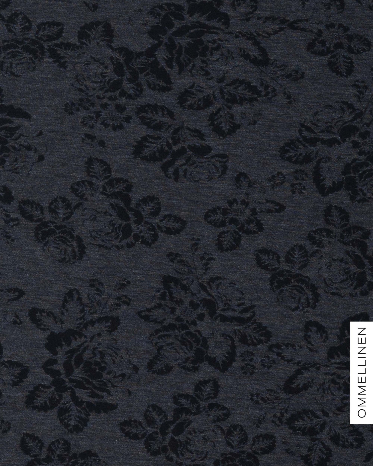 Merino wool, Babushka Roses - grey/black