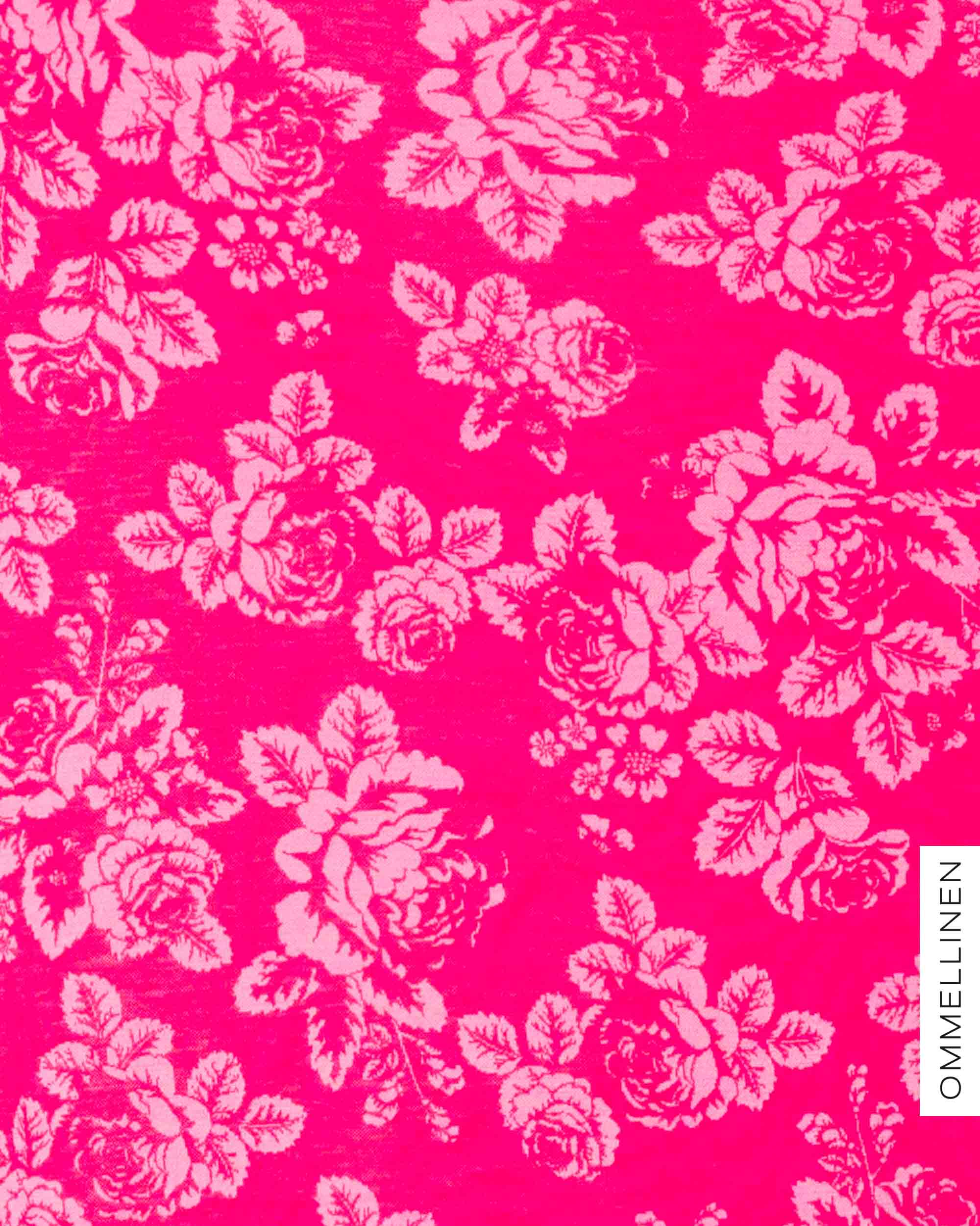 Merino wool, Babushka Roses - pink