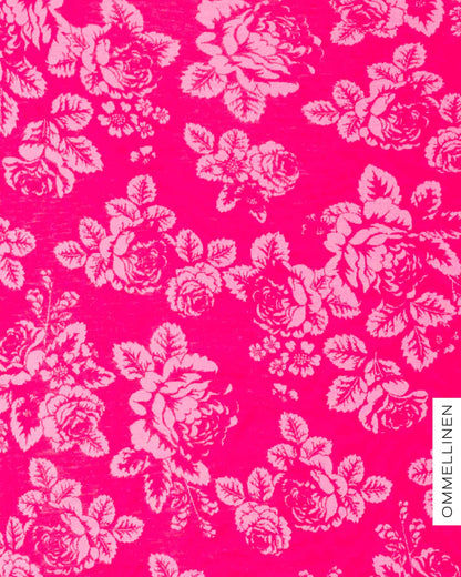 Merino wool, Babushka Roses - pink