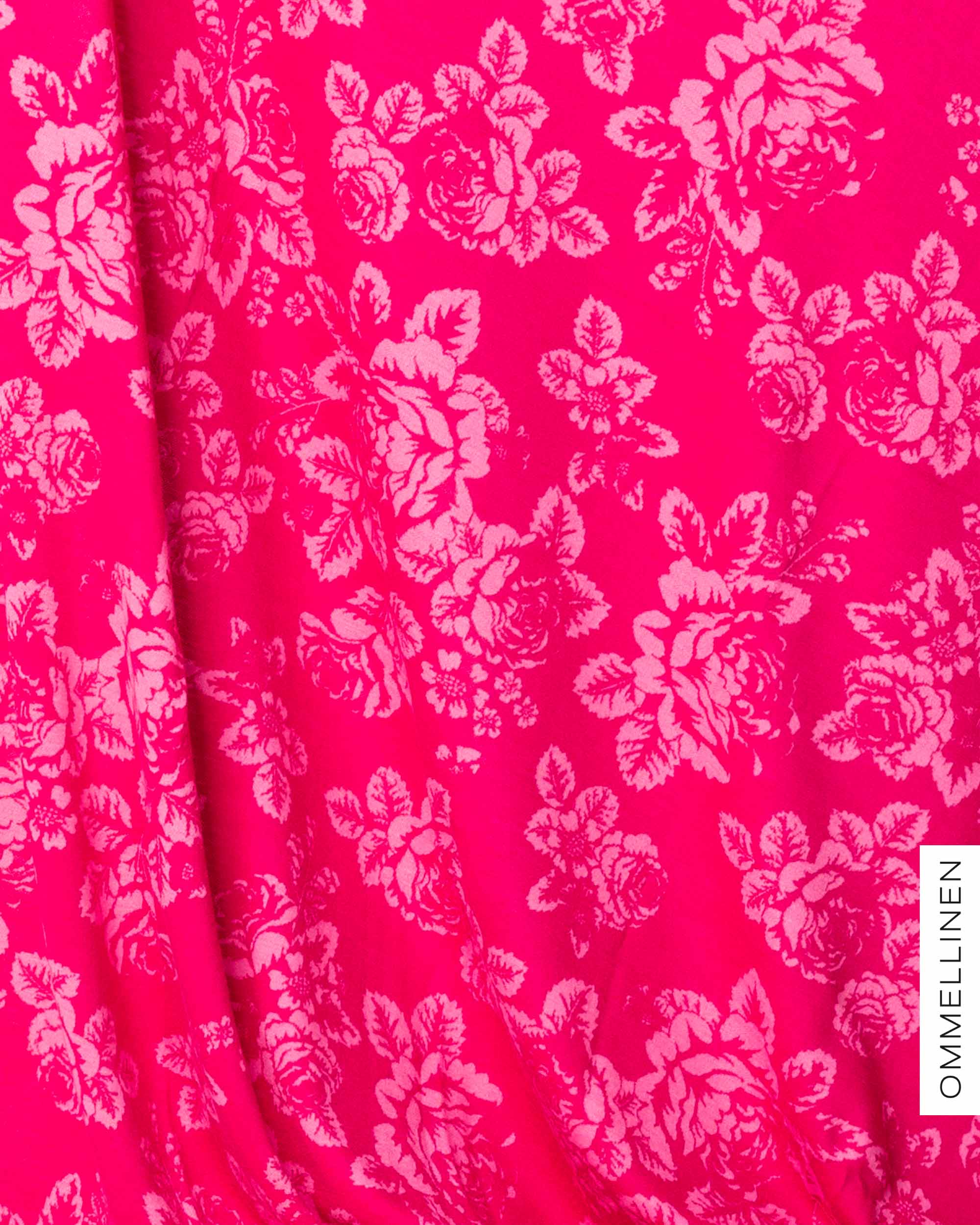 Merino wool - PRE-CUT, Babushka Roses - pink