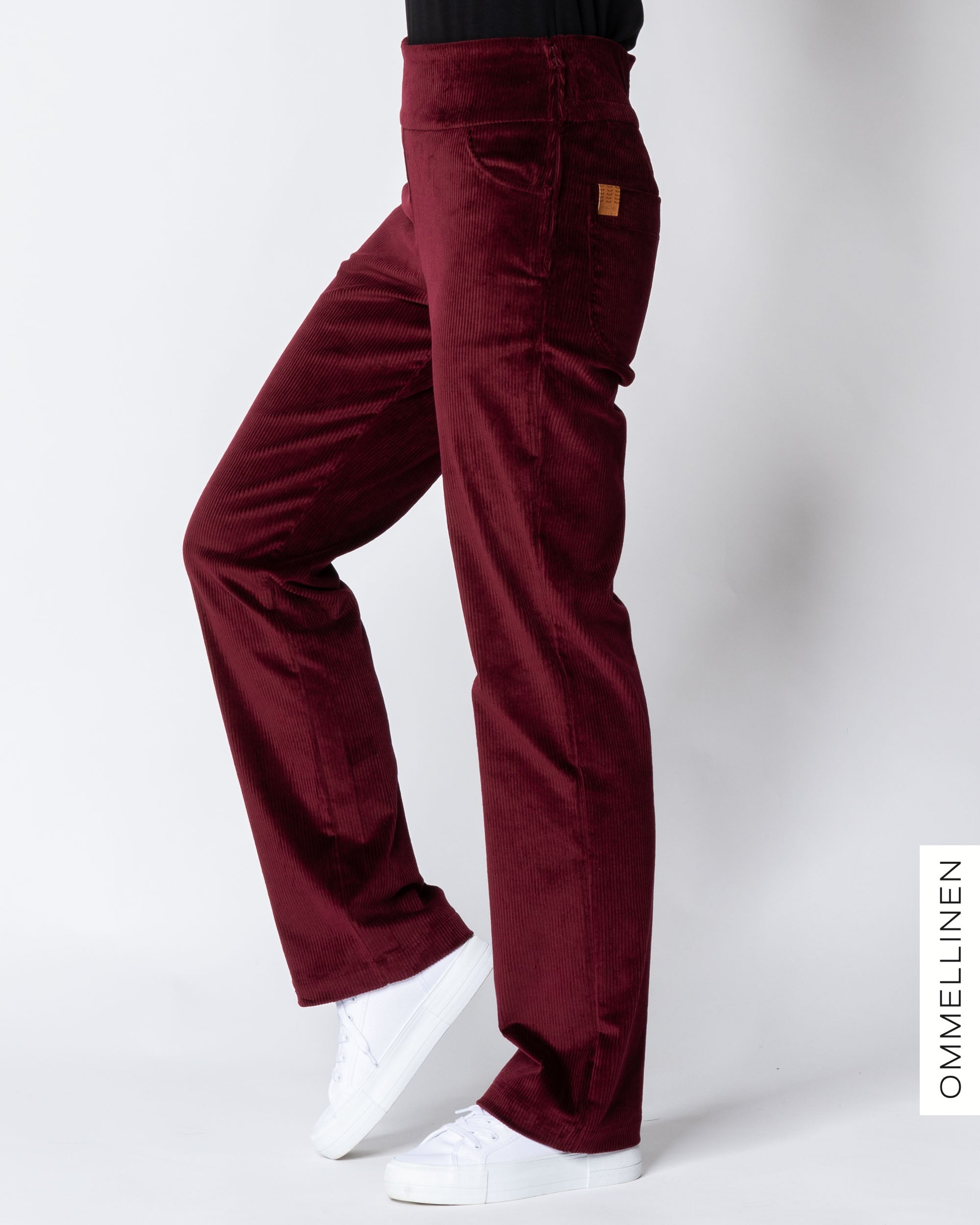 POCKET corduroy pants - LONG LENGTH, burgundy