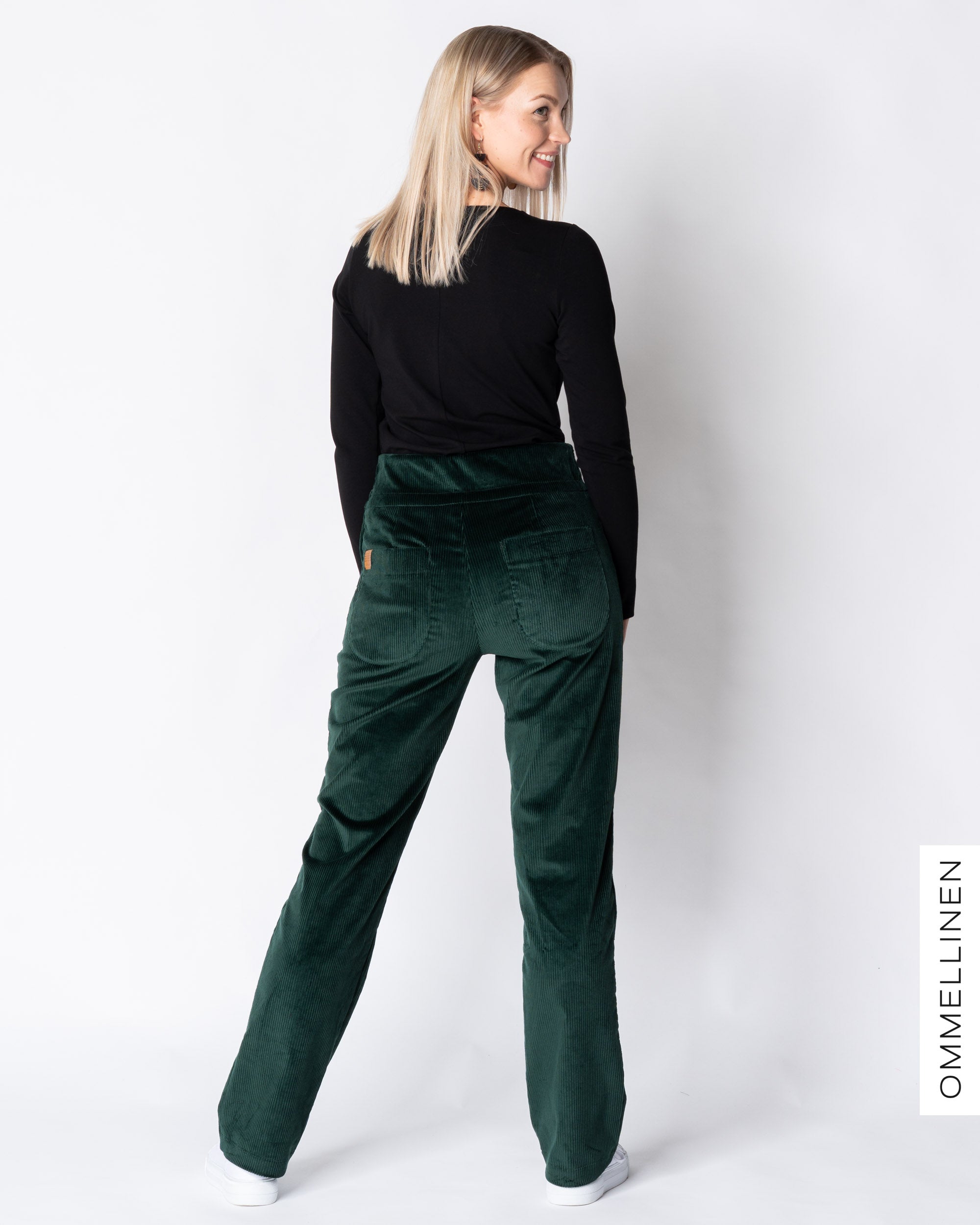 POCKET corduroy pants - NORMAL LENGTH, green