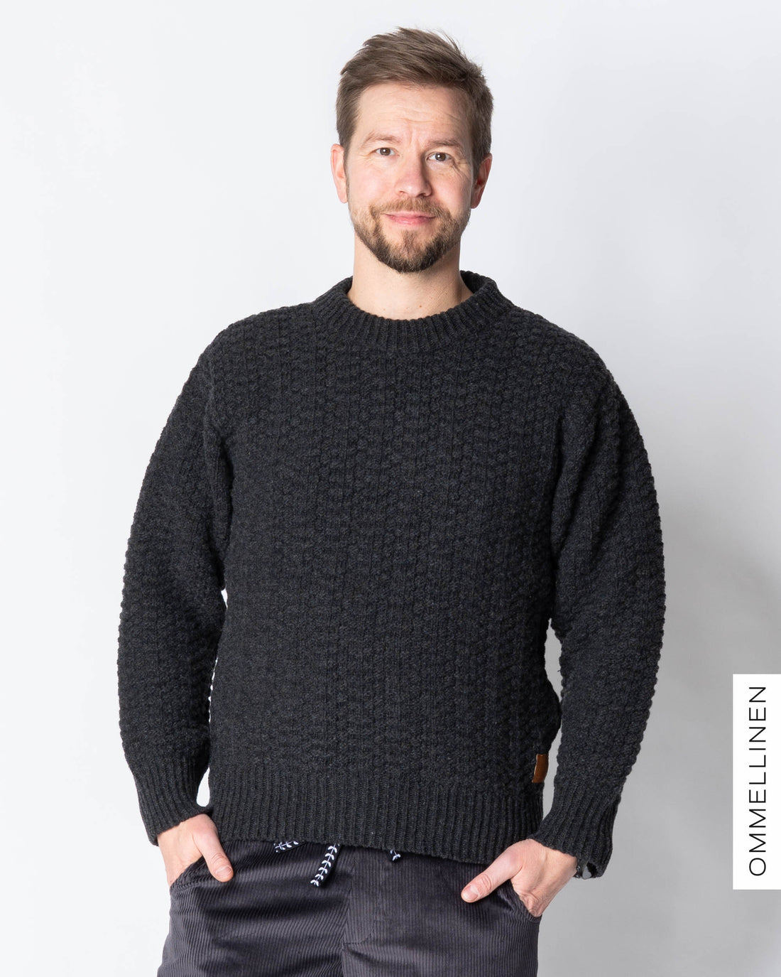 MERINO WOOL sweater, dark grey