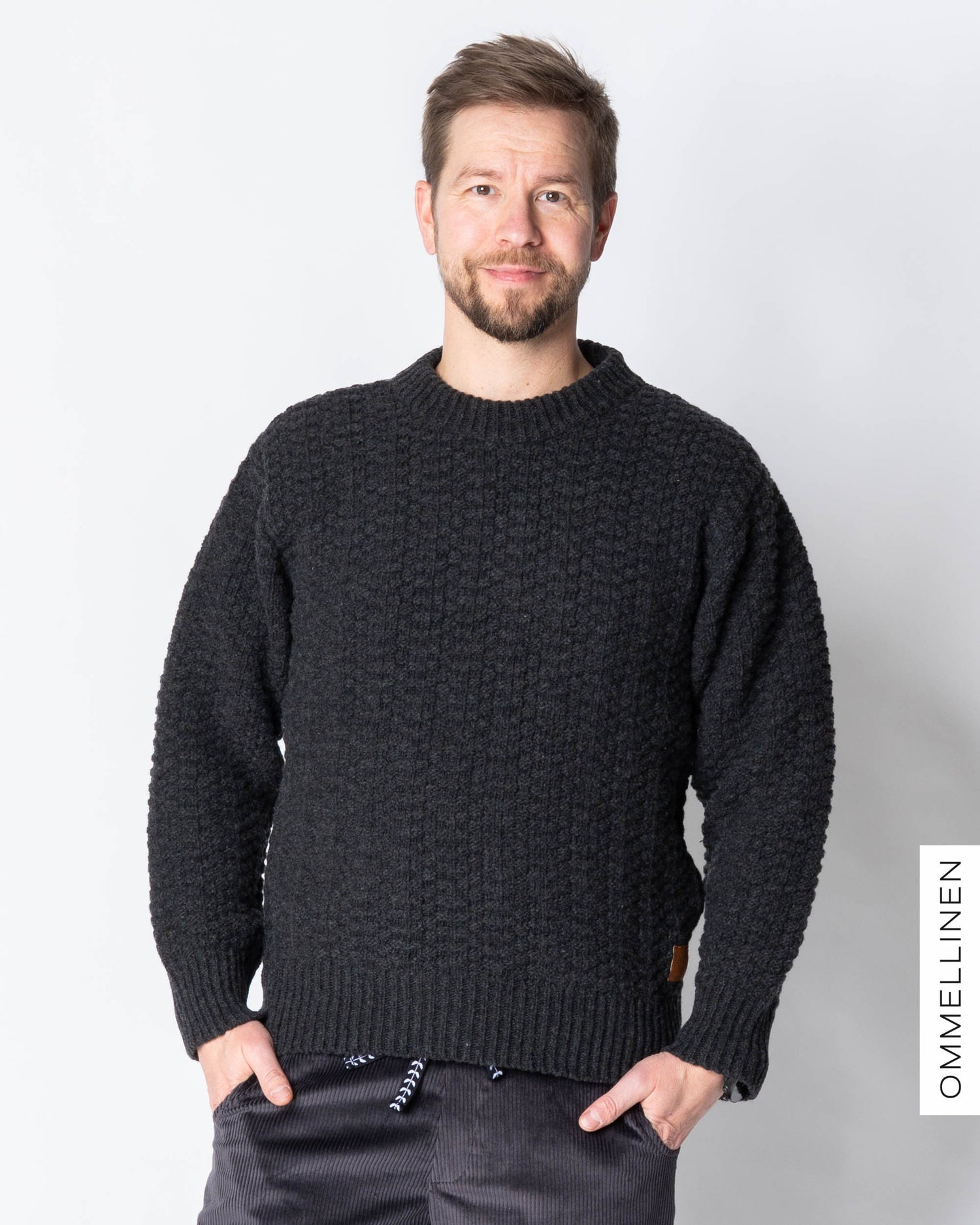MERINO WOOL sweater, dark grey