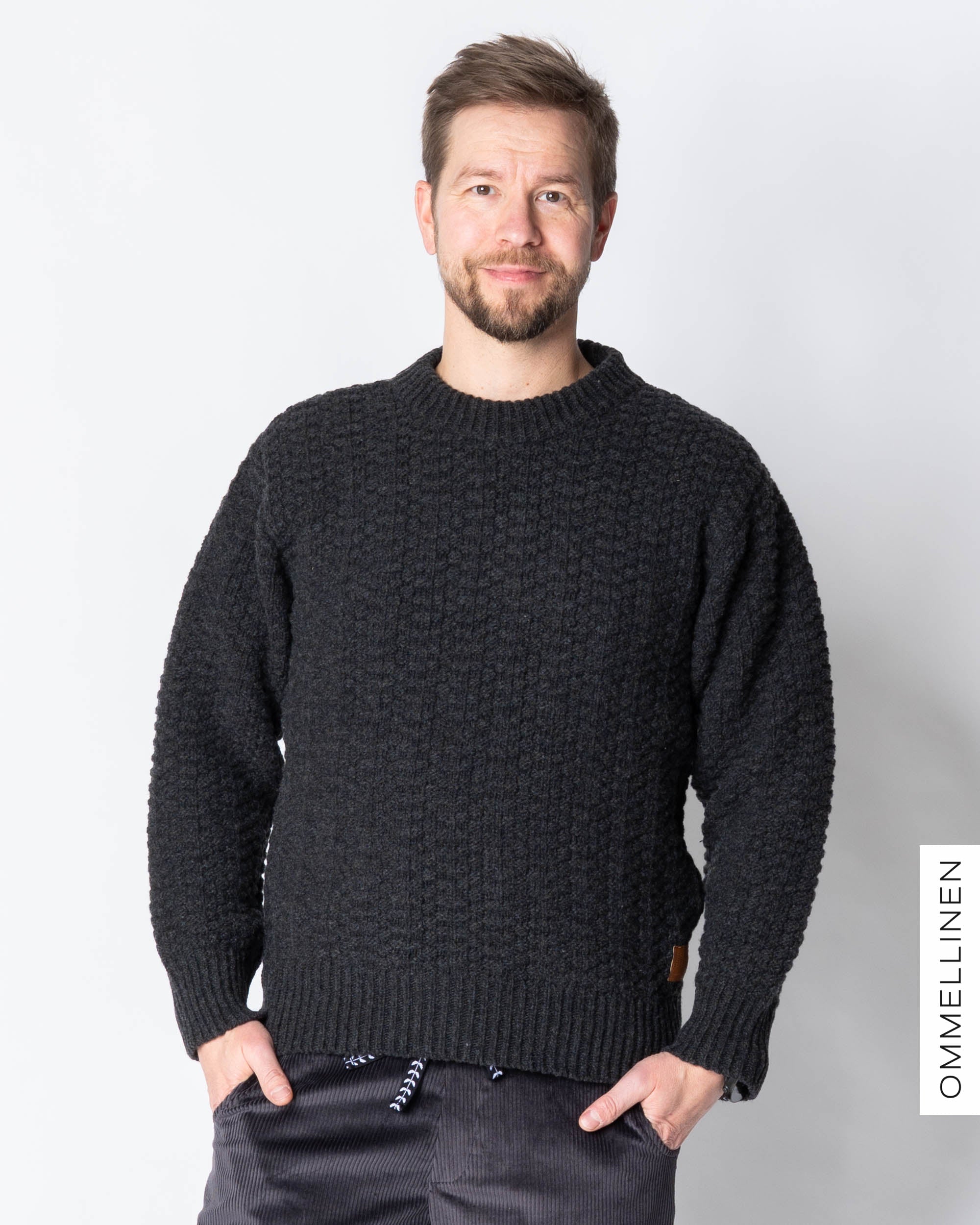 MERINO WOOL sweater, dark grey