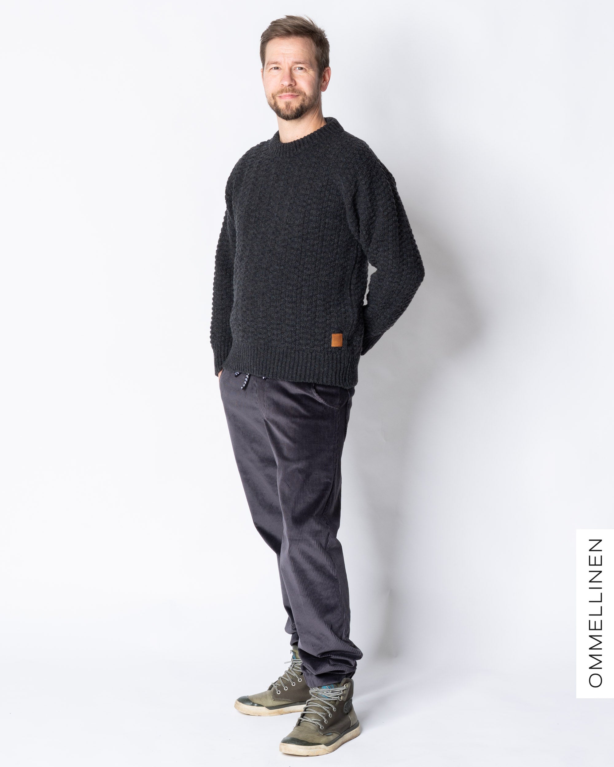 MERINO WOOL sweater, dark grey