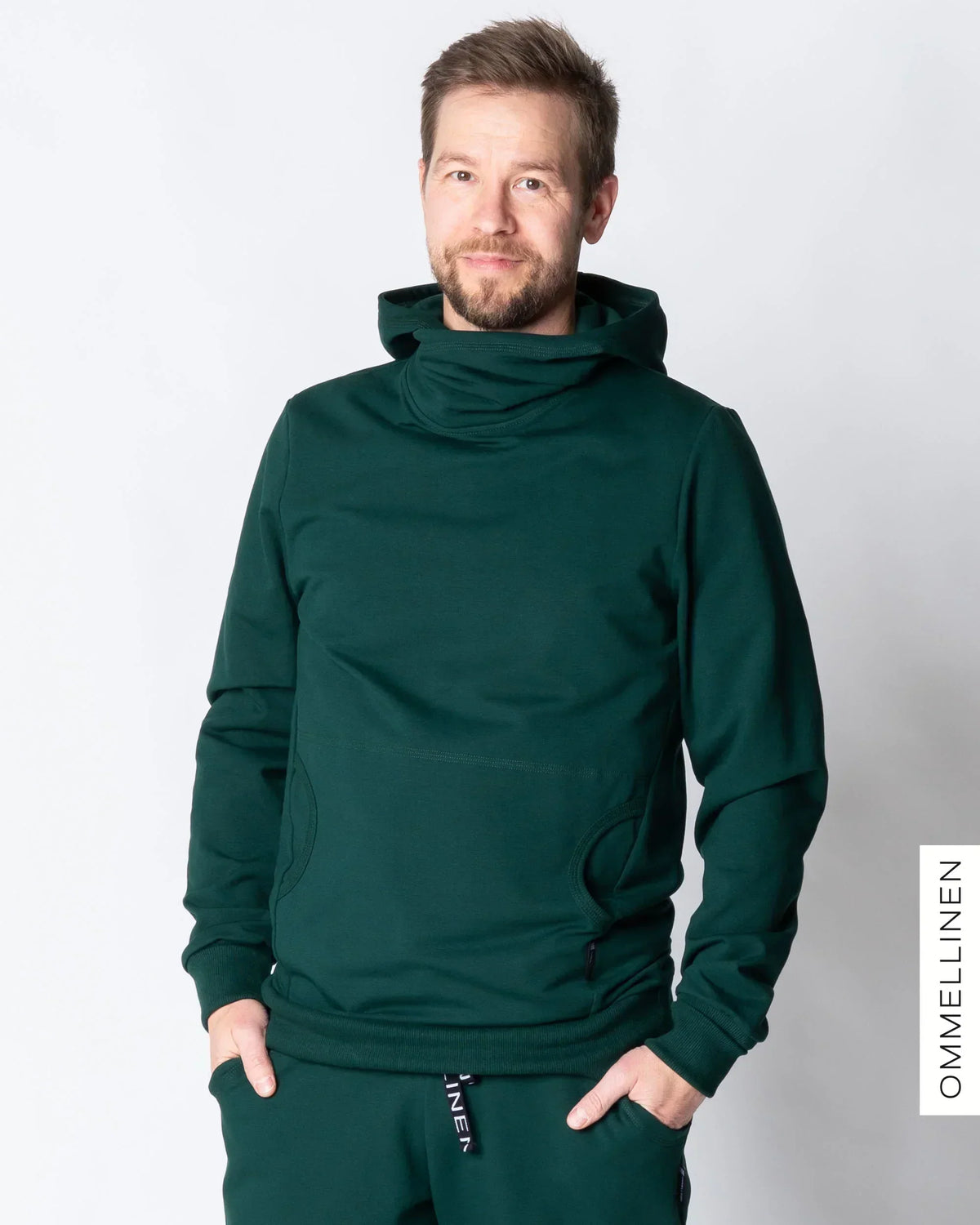 MEN'S HOODIE, emerald - brushed