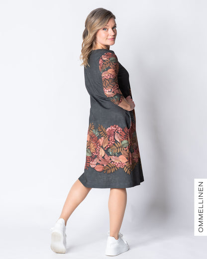 IISI dress, Syksyn lehdet ja kettu - grey