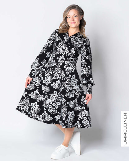 HELMI dress, Babushka Roses - silver