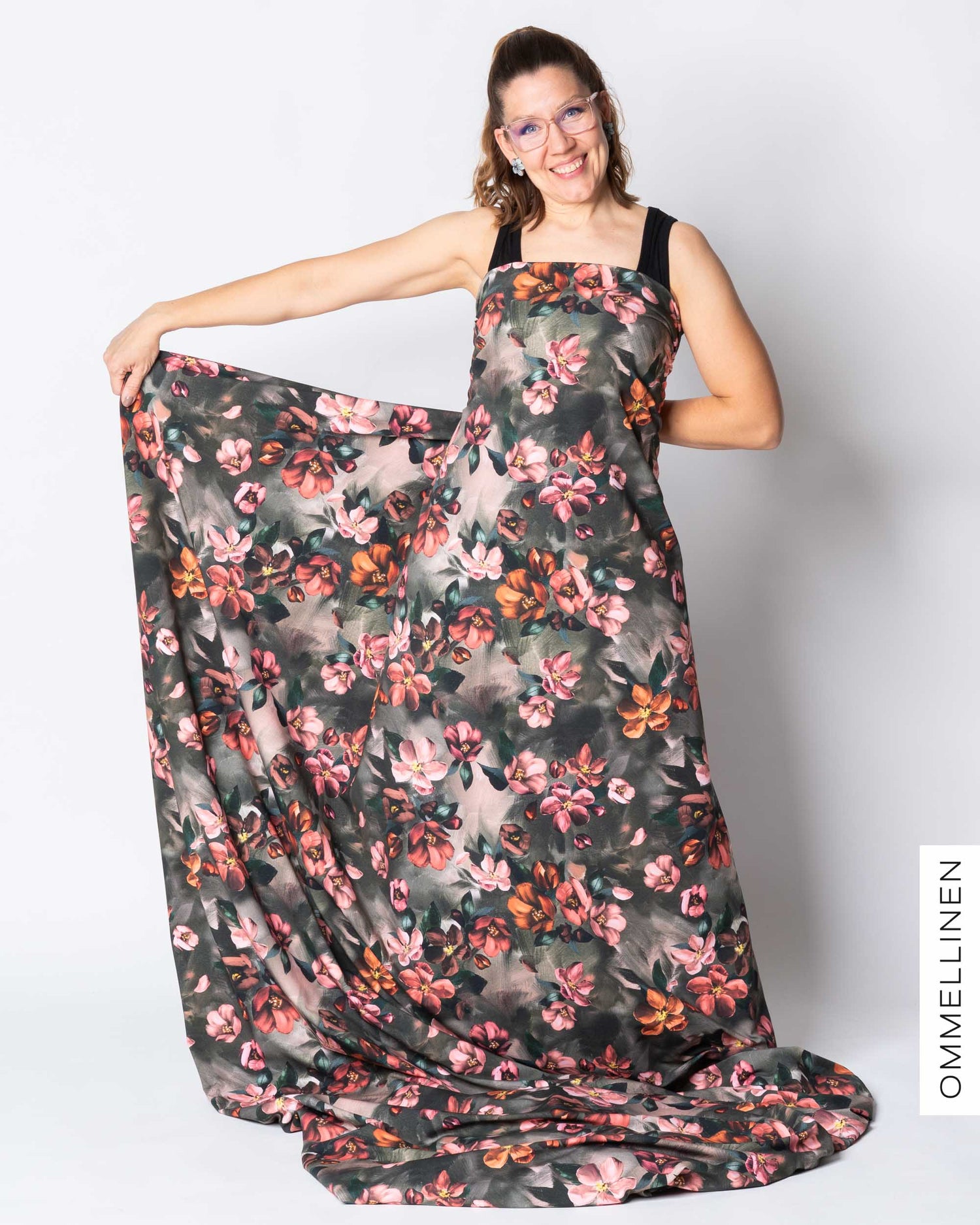 French terry, Omenankukkia - copper