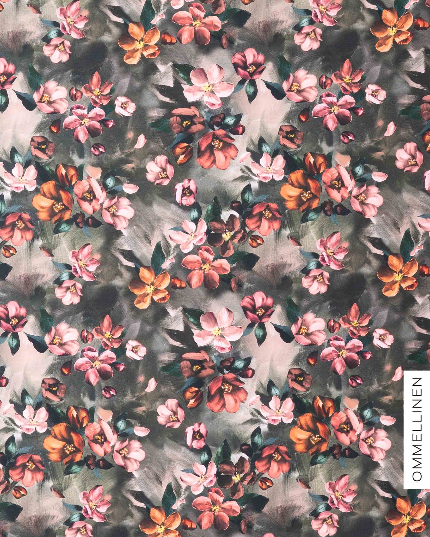 French terry, Omenankukkia - copper