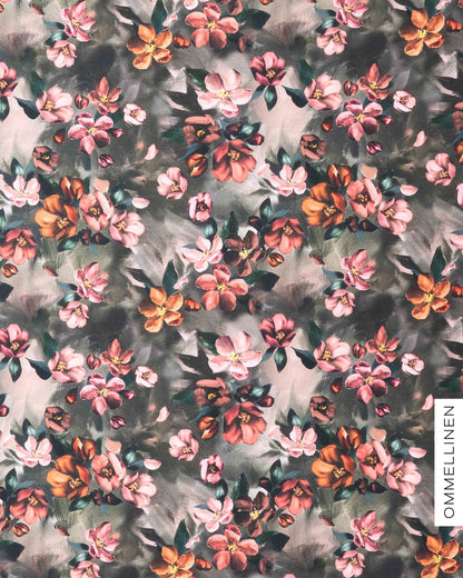 French terry, Omenankukkia - copper