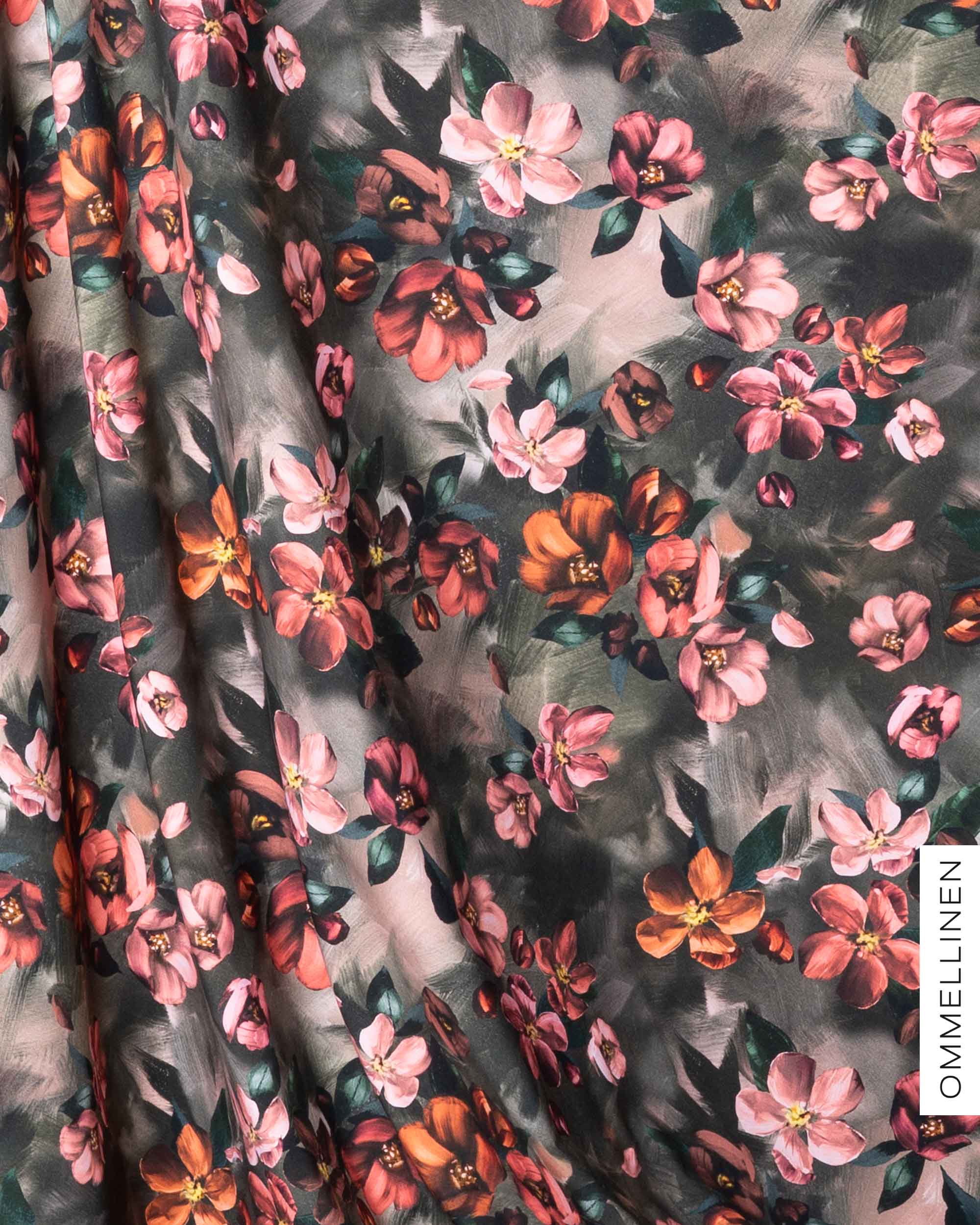 French terry, Omenankukkia - copper