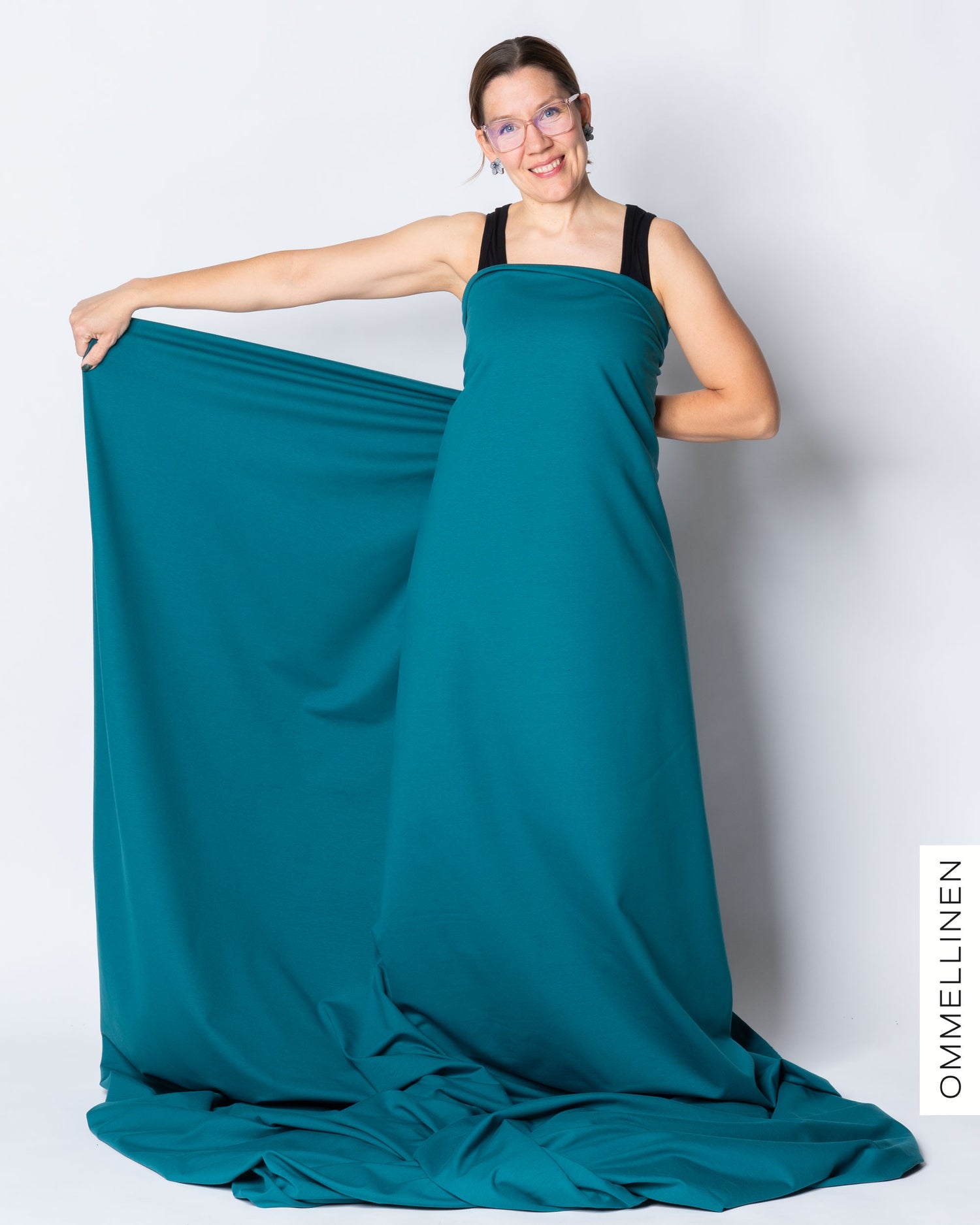 French terry brushed, wide - PRE-CUT, petrol