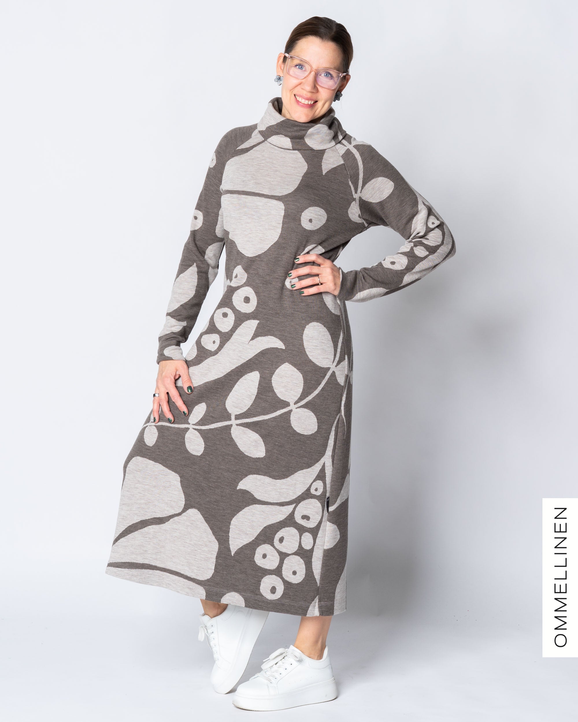 WOOL dress, Kaunotar - brown/sand