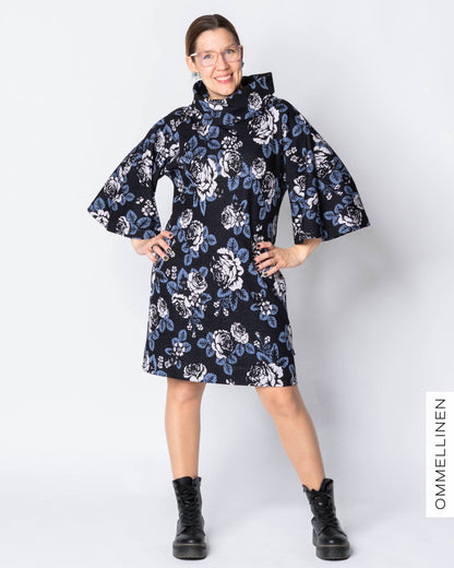 HULMU tunic, Babushka Roses - black/blue