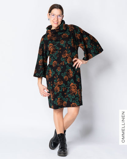 HULMU tunic, Babushka Roses - black/brown