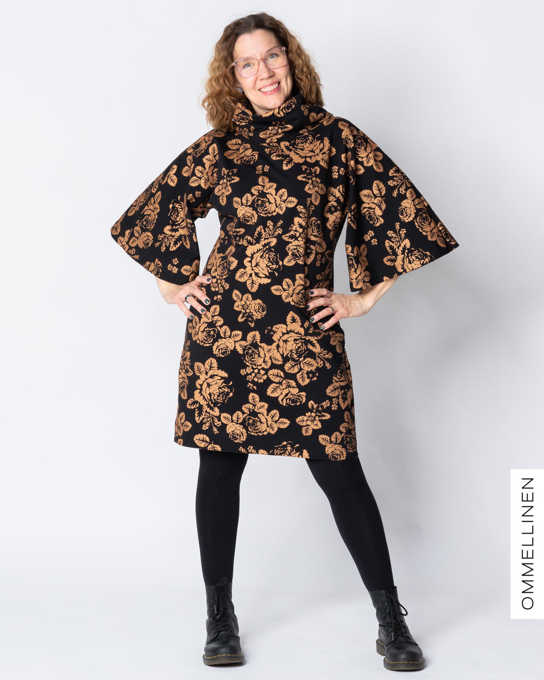 HULMU tunic, Babushka Roses - copper