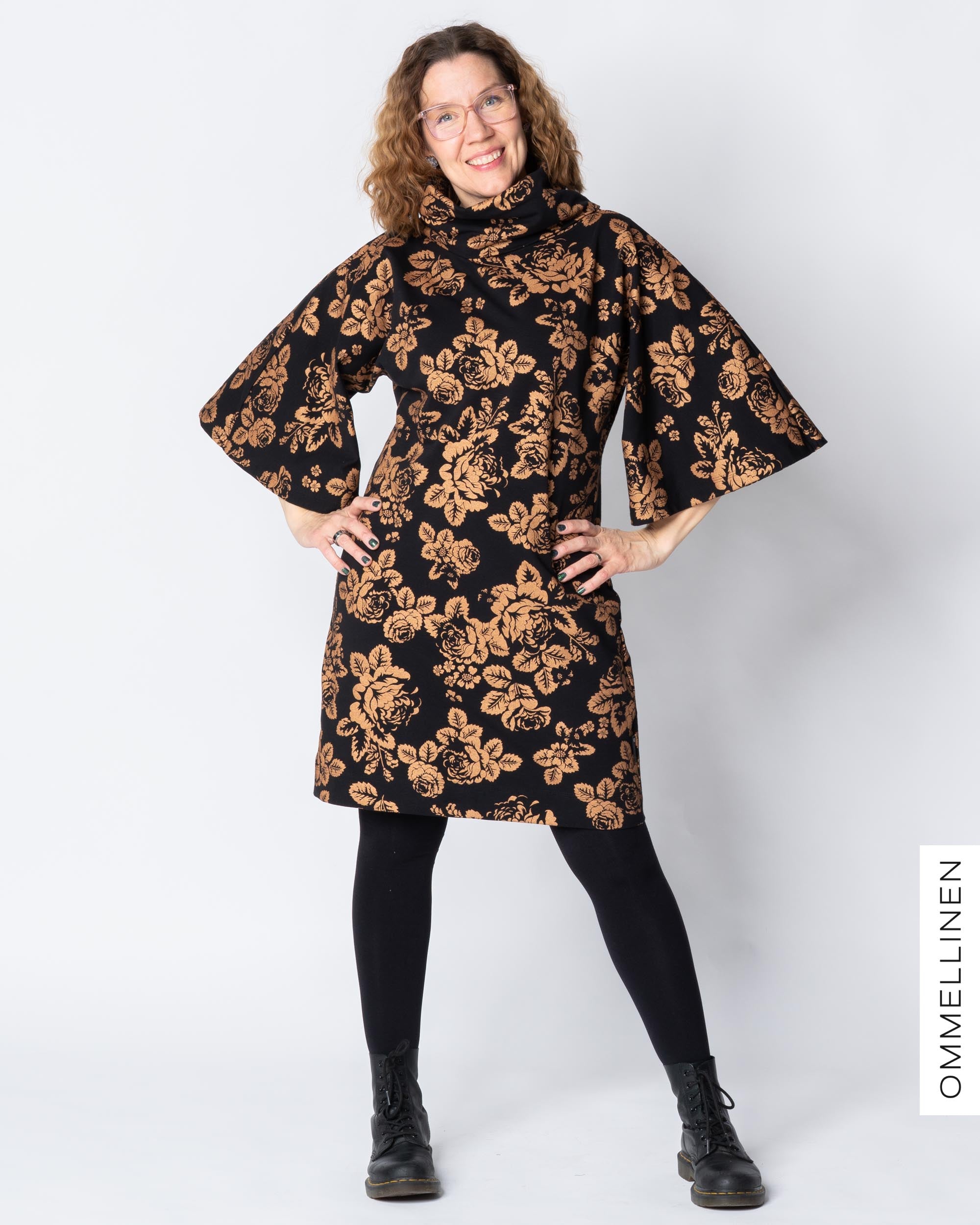 HULMU tunic, Babushka Roses - copper