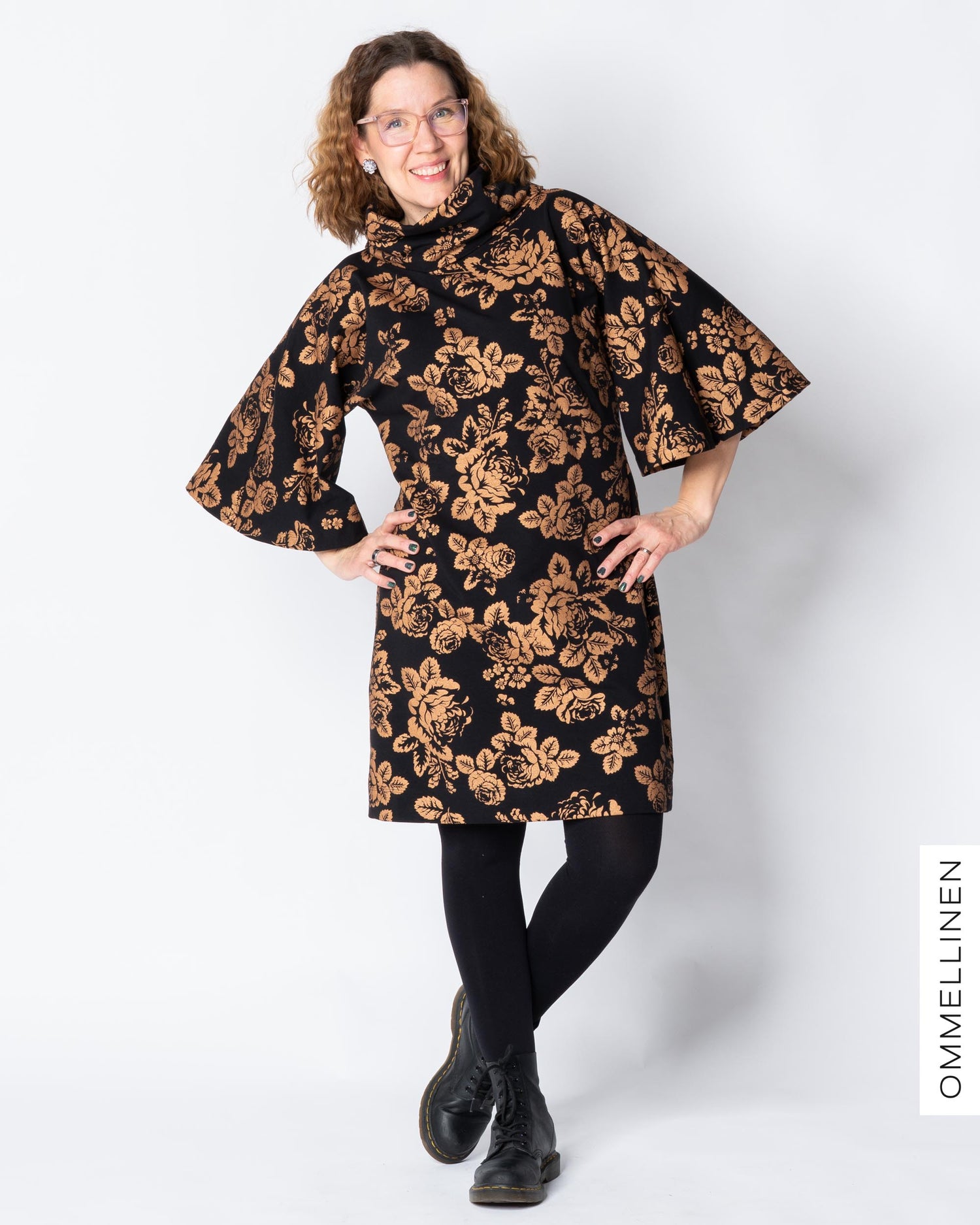 HULMU tunic, Babushka Roses - copper