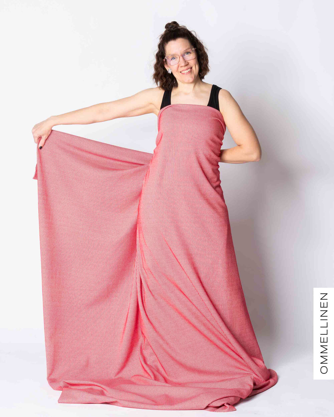 Stripe rib knit, red/white