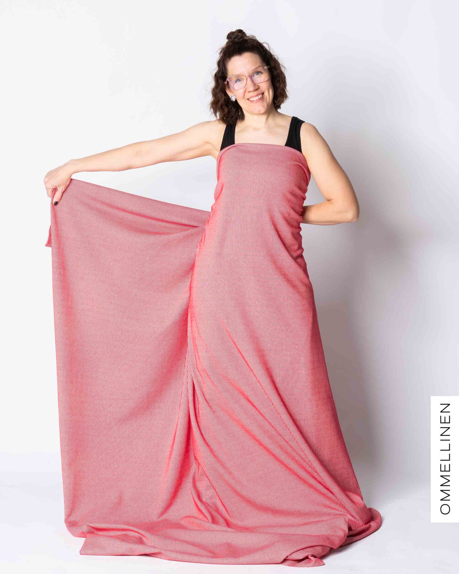 Stripe rib knit, red/white