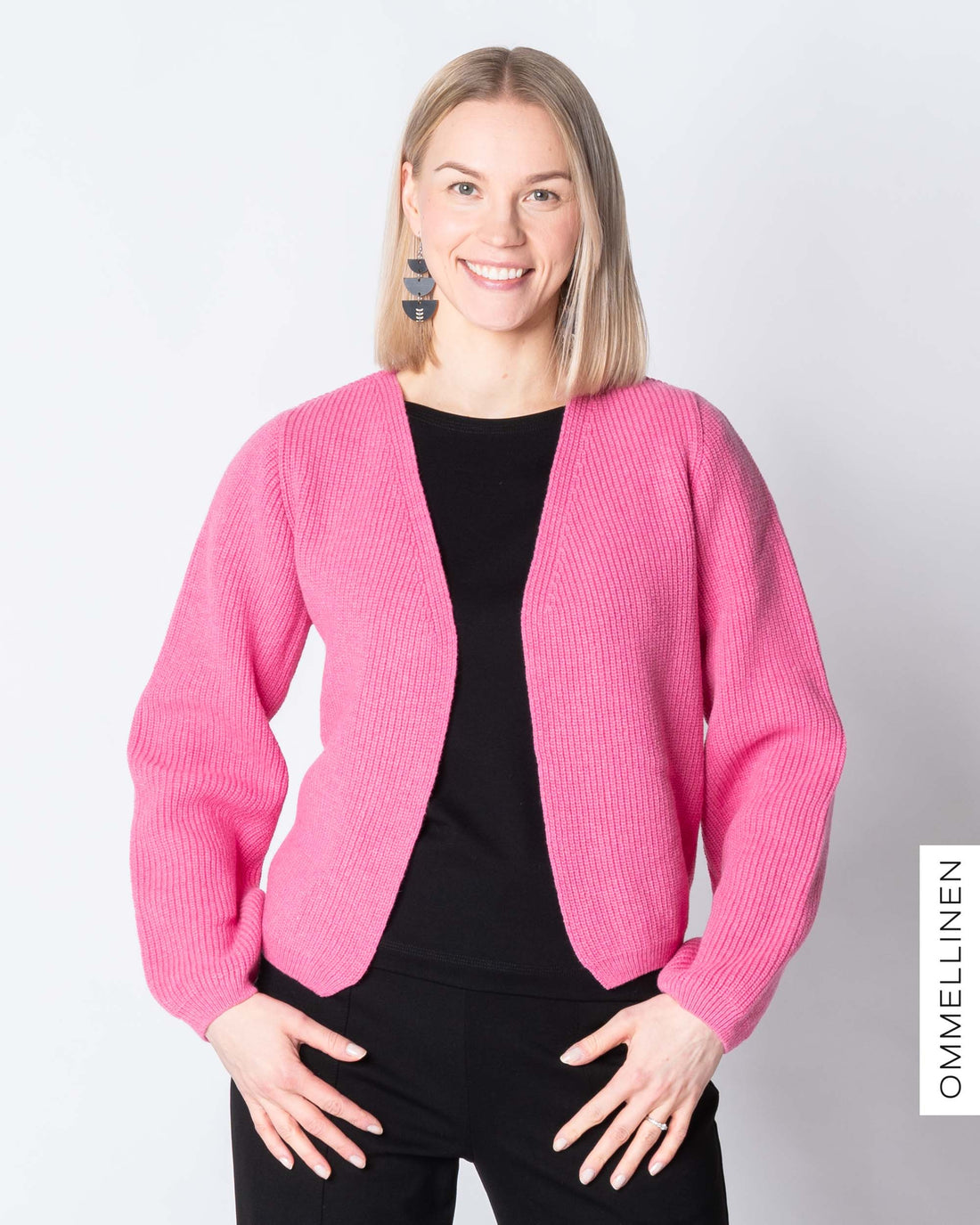 NEULE cardigan - merino, rasberry