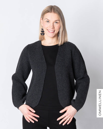 NEULE cardigan - merino, dark grey