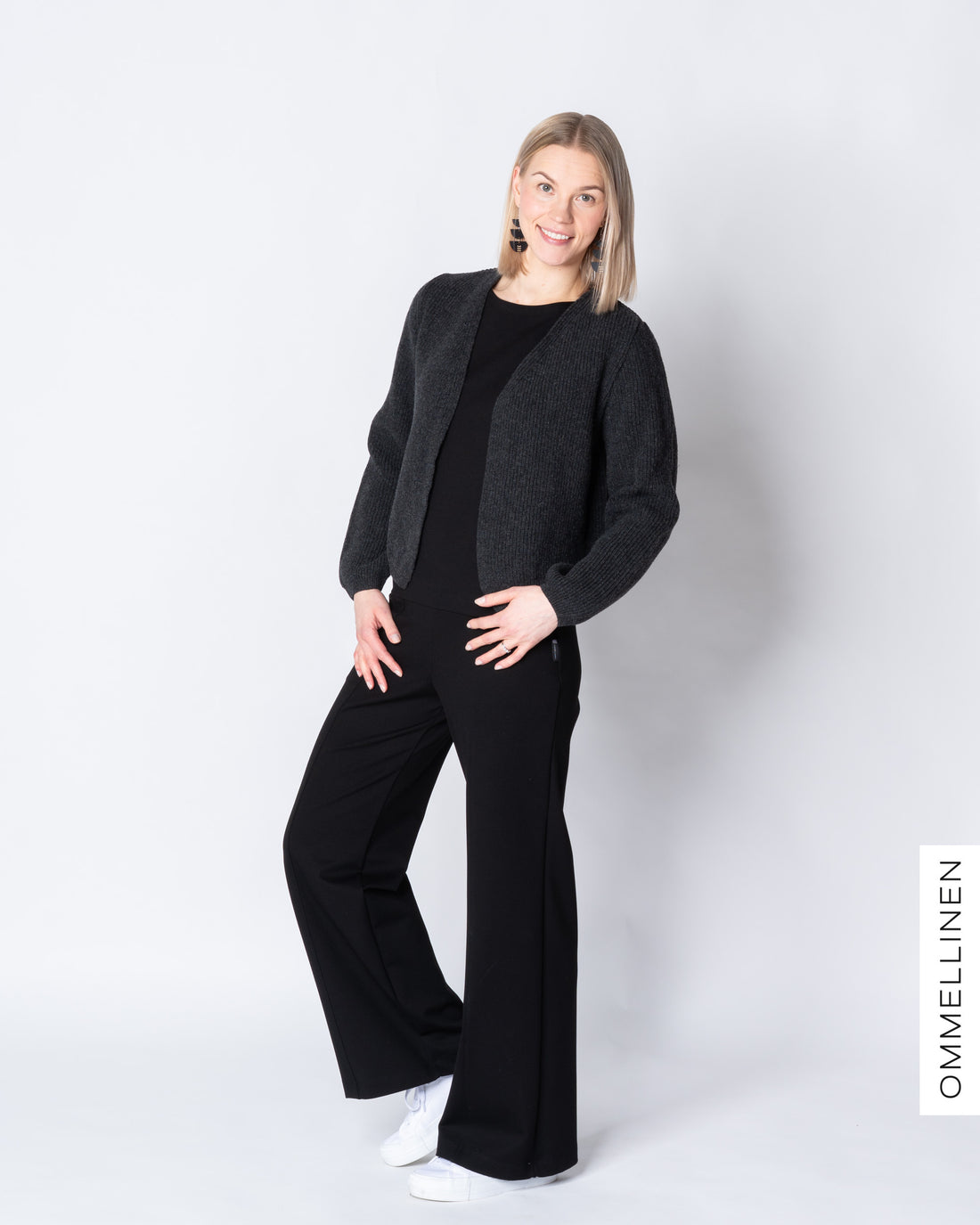 NEULE cardigan - merino, dark grey