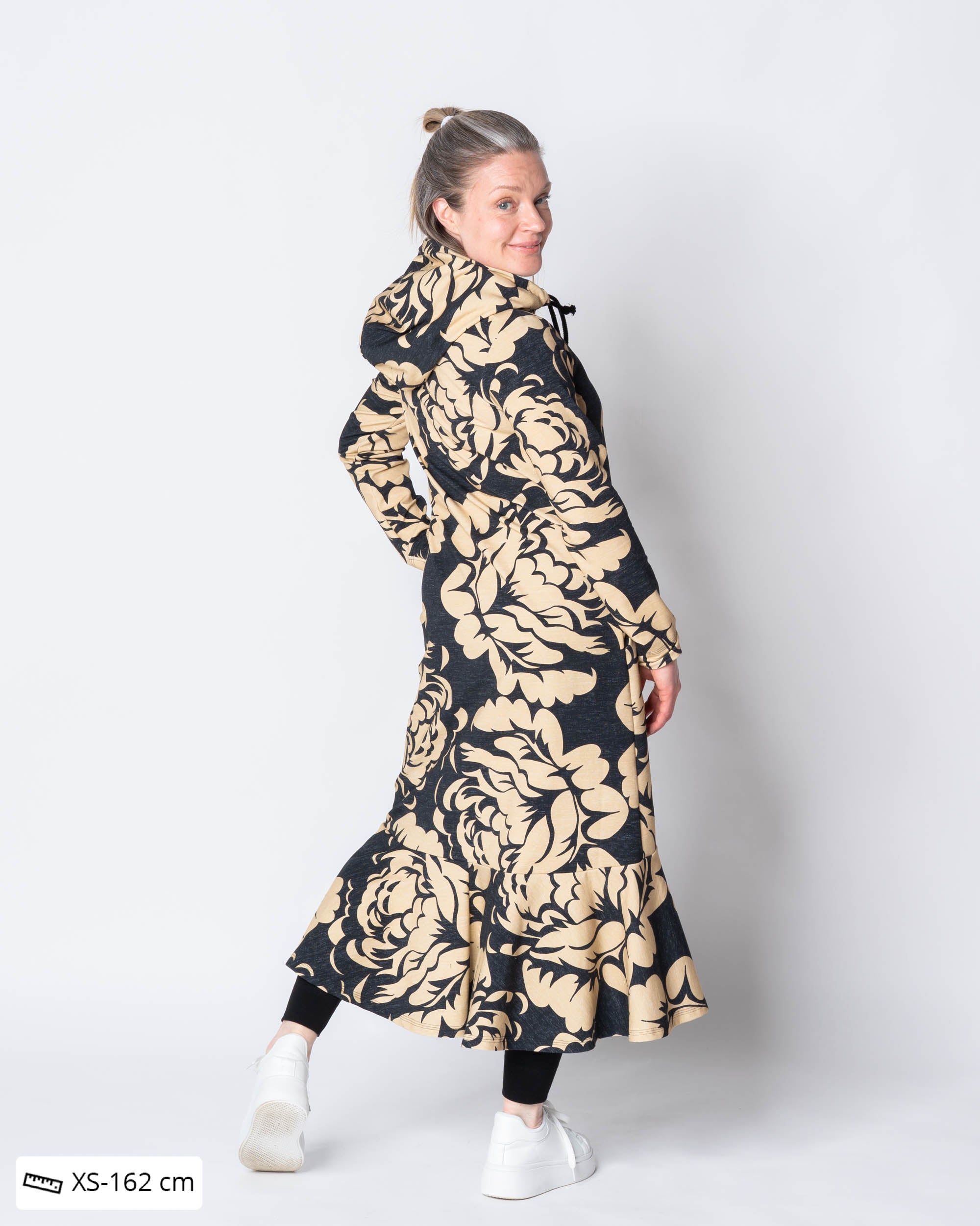 HULMU hoodie, Babushka Roses Giant - black/sand