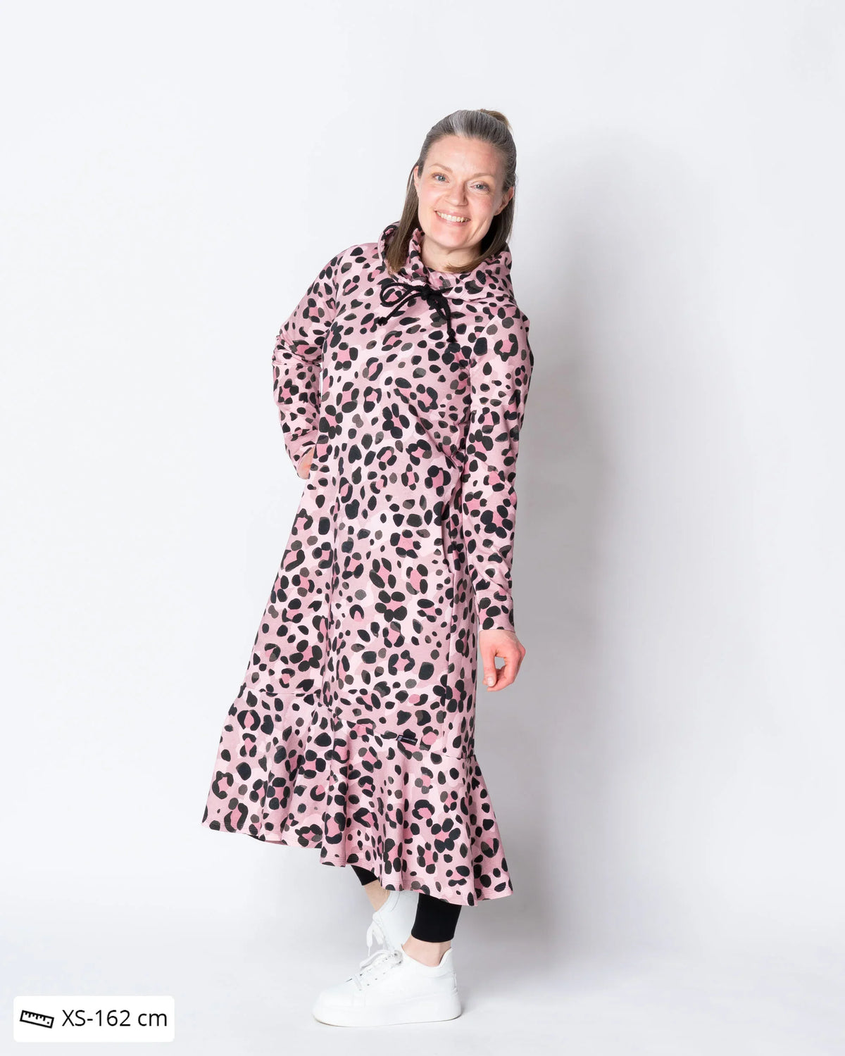 WHOOPS! HULMU hoodie, Kukkaleopardi - light pink - 2XL