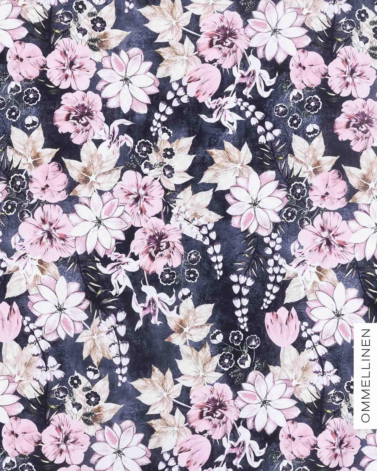 Jersey - PRE-CUT, Tulppaanien tanssi - blue/rose