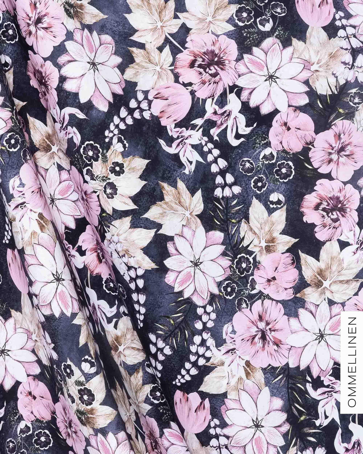 Jersey - PRE-CUT, Tulppaanien tanssi - blue/rose